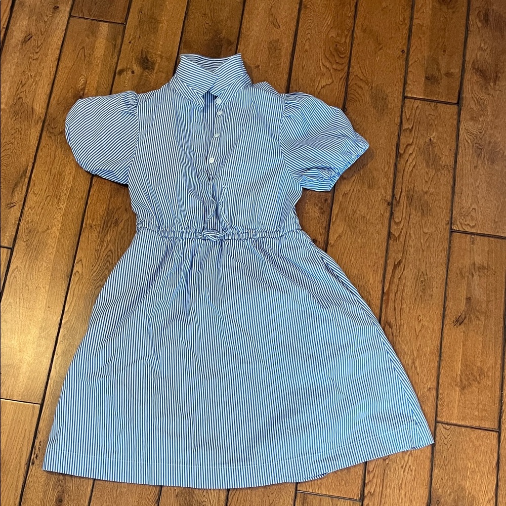J. Crew Blue Striped Casual Dress